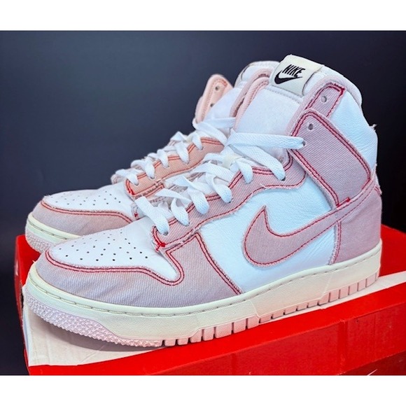 Nike Dunk High 1985 Summit White Barely Rose Stitching Mens size 7.5 Sneakers - Picture 1 of 8